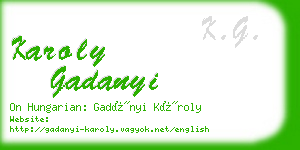 karoly gadanyi business card